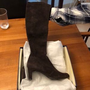 Stuart Weitzman Cola Suede dark brown boots